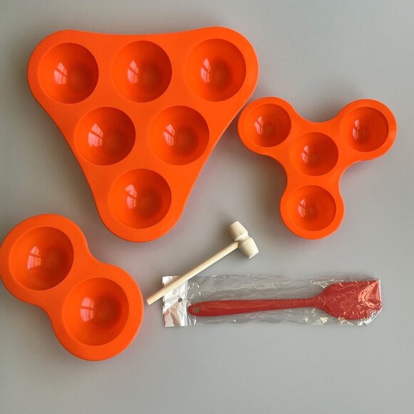 SILICONE SEMI SPHERE MOLDS FOR CHOCOLATE BOMBS, 3 PACKS - Picture 6 of 10